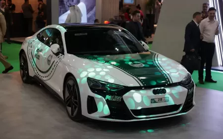 Green and Luxurious: Audi RS e-tron GT Makes its Debut in Dubai Police's Tourist Vehicle Lineup at ATM 2023