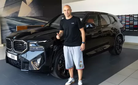 Football star Andres Iniesta takes the wheel of new BMW XM in UAE