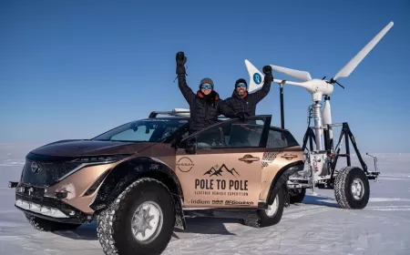 الرحلة الاستكشافية الممتدّة بين قطبي الأرض تنطلق بسيارة نيسان أريا الكهربائية