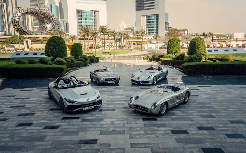 Legendary Mercedes-Benz Cars on Display Across UAE Landscapes